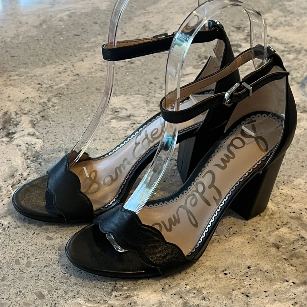 Sam Edelman Black Ankle Strap Heels - Picture 5 of 6